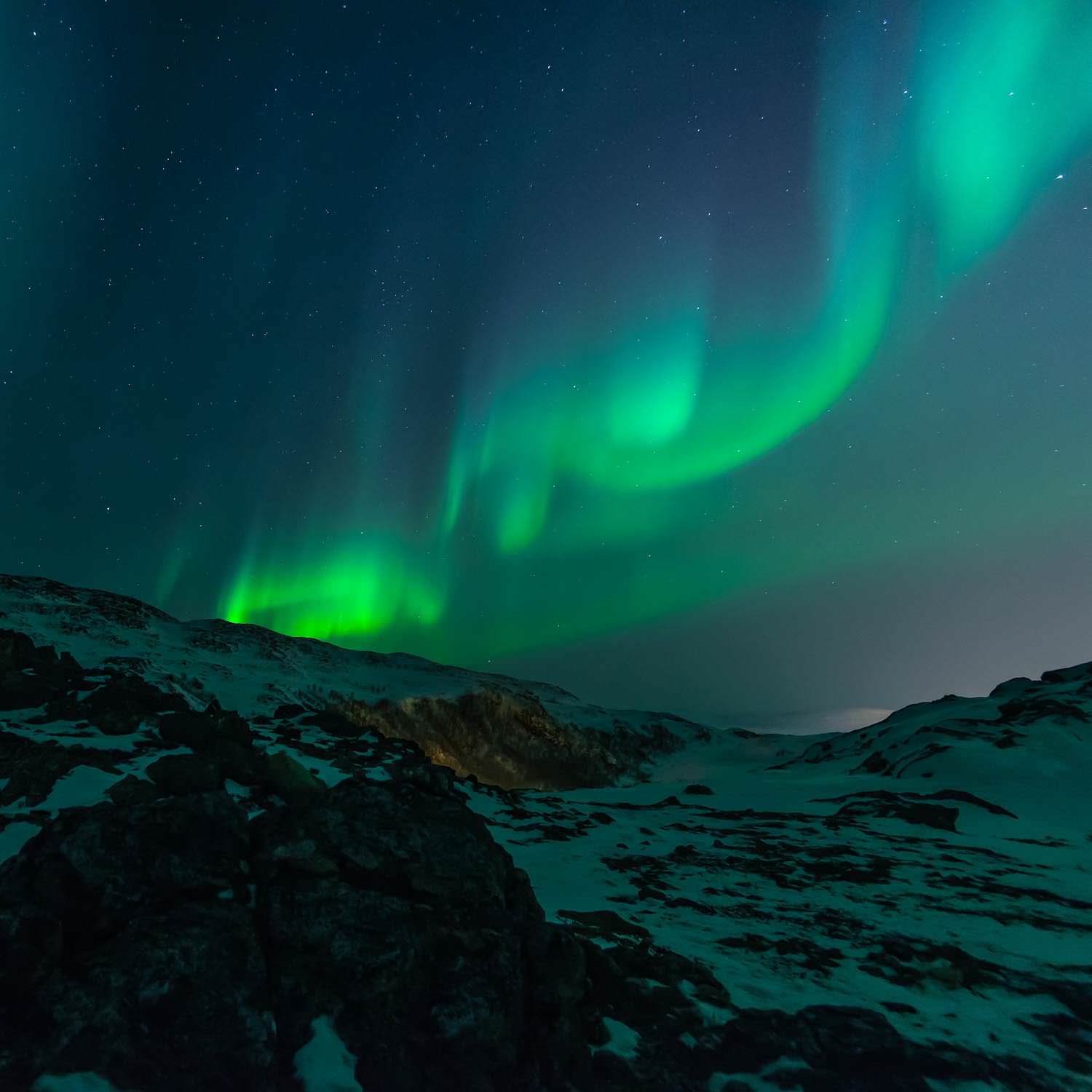 The northern lights aurora on borealis