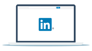 Linkedin logo on laptop screen